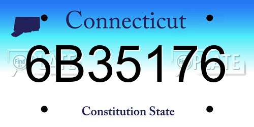 6B35176 Connecticut License Plate