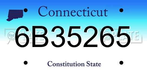 6B35265 Connecticut License Plate