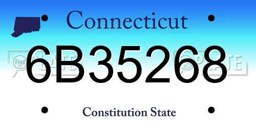 6B35268 Connecticut License Plate