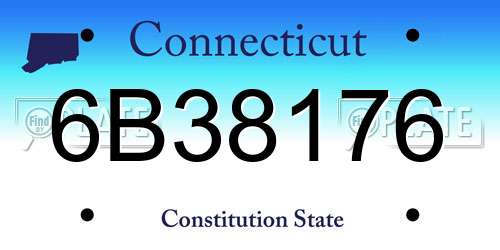 6B38176 Connecticut License Plate