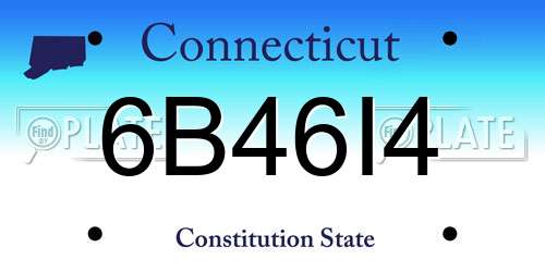 6B46I4 Connecticut License Plate