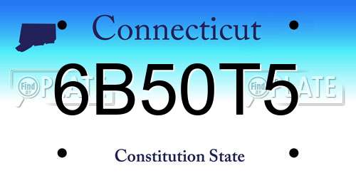 6B50T5 Connecticut License Plate