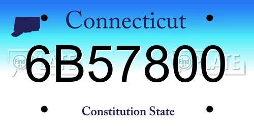 6B57800 Connecticut License Plate
