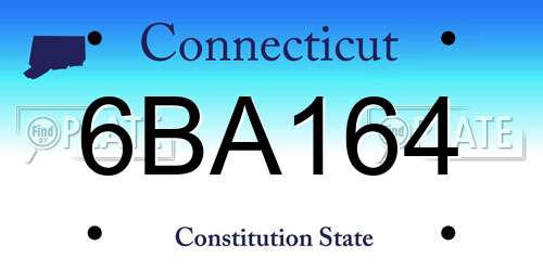 6BA164 Connecticut License Plate