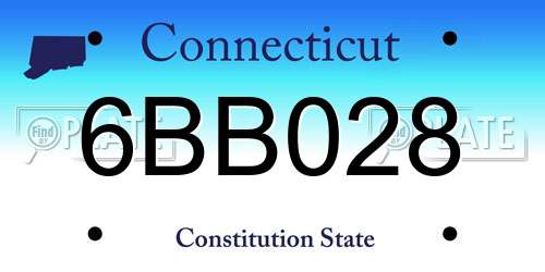 6BB028 Connecticut License Plate