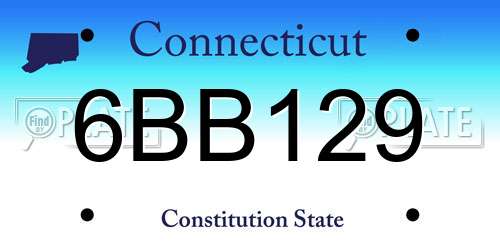 6BB129 Connecticut License Plate