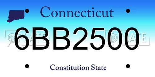 6BB2500 Connecticut License Plate