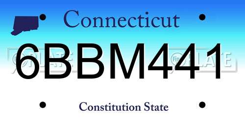 6BBM441 Connecticut License Plate