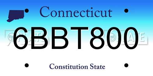 6BBT800 Connecticut License Plate