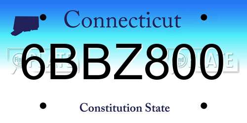 6BBZ800 Connecticut License Plate