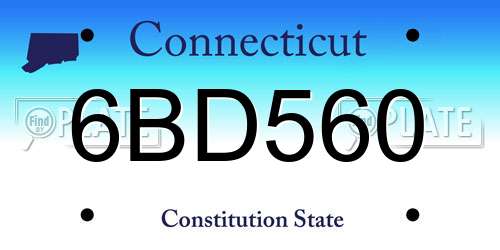 6BD560 Connecticut License Plate