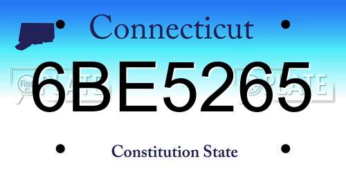 6BE5265 Connecticut License Plate