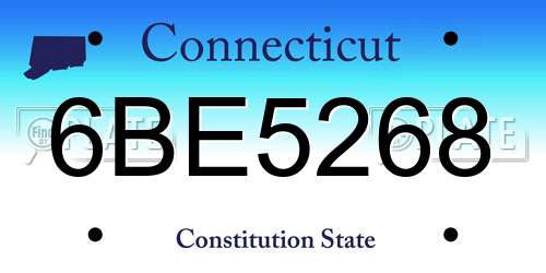 6BE5268 Connecticut License Plate