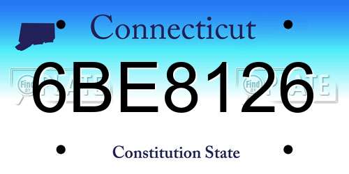 6BE8126 Connecticut License Plate