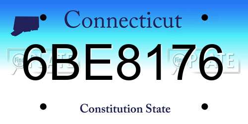6BE8176 Connecticut License Plate