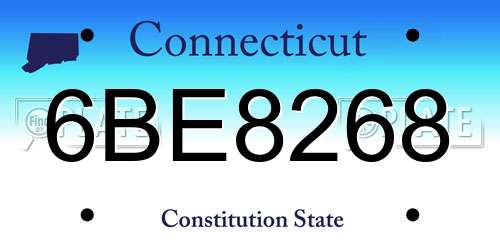 6BE8268 Connecticut License Plate