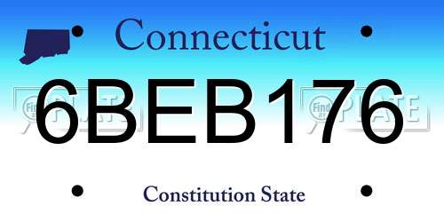 6BEB176 Connecticut License Plate