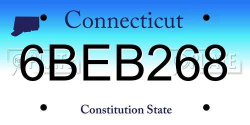 6BEB268 Connecticut License Plate