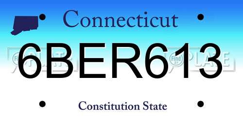 6BER613 Connecticut License Plate