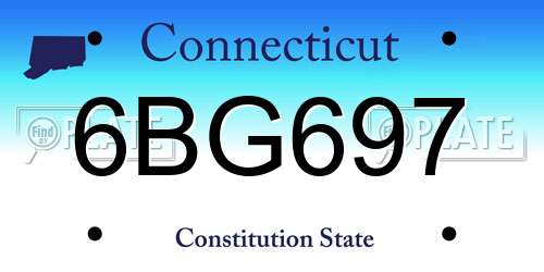 6BG697 Connecticut License Plate