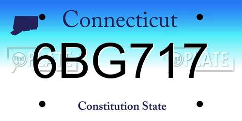 6BG717 Connecticut License Plate