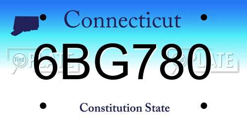 6BG780 Connecticut License Plate