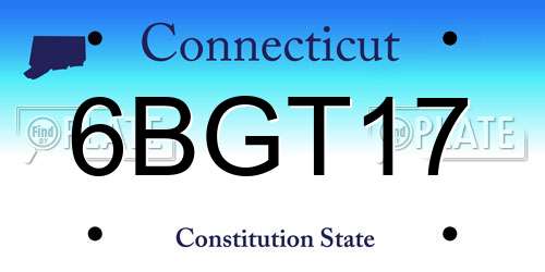 6BGT17 Connecticut License Plate