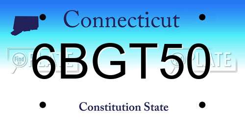 6BGT50 Connecticut License Plate
