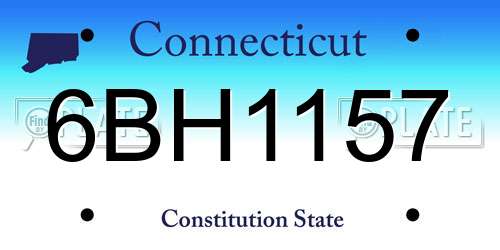6BH1157 Connecticut License Plate