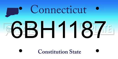 6BH1187 Connecticut License Plate