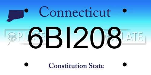 6BI208 Connecticut License Plate