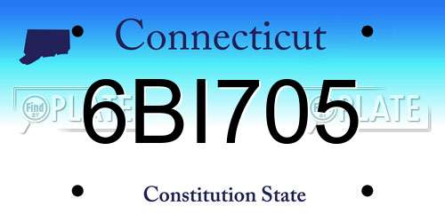 6BI705 Connecticut License Plate
