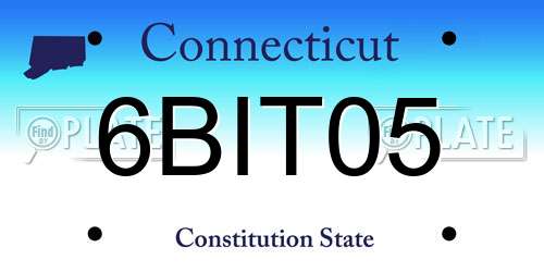 6BIT05 Connecticut License Plate