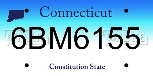 6BM6155 Connecticut License Plate
