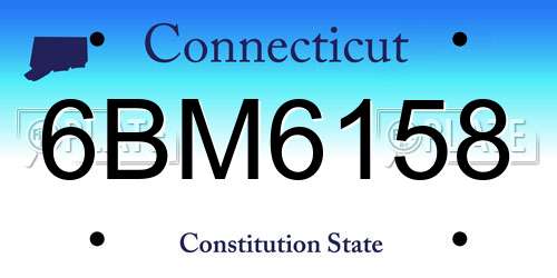 6BM6158 Connecticut License Plate