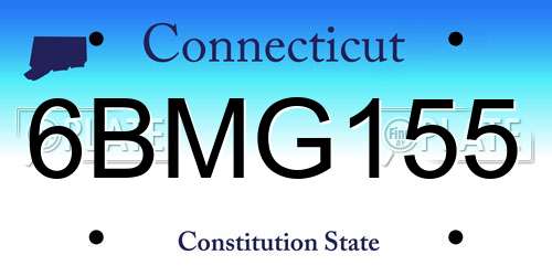6BMG155 Connecticut License Plate