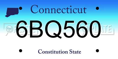 6BQ560 Connecticut License Plate