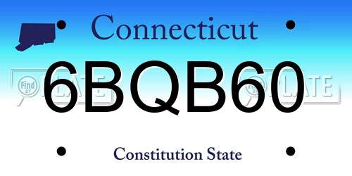 6BQB60 Connecticut License Plate