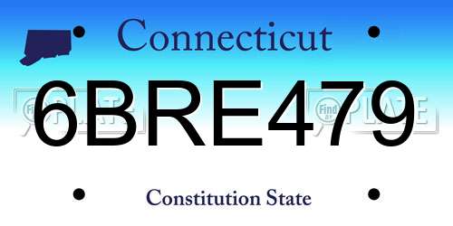 6BRE479 Connecticut License Plate