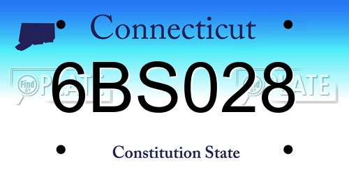 6BS028 Connecticut License Plate