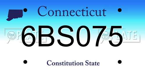 6BS075 Connecticut License Plate