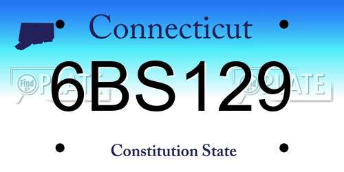 6BS129 Connecticut License Plate