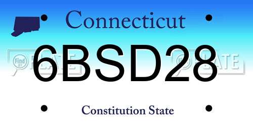 6BSD28 Connecticut License Plate