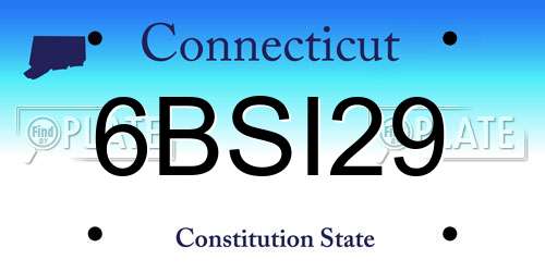 6BSI29 Connecticut License Plate
