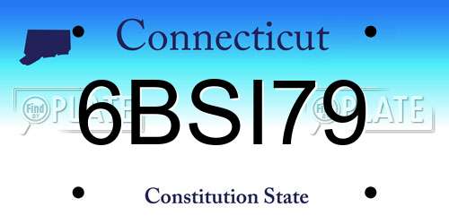 6BSI79 Connecticut License Plate
