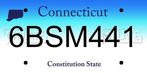 6BSM441 Connecticut License Plate