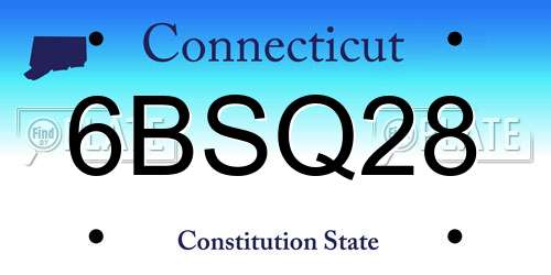 6BSQ28 Connecticut License Plate