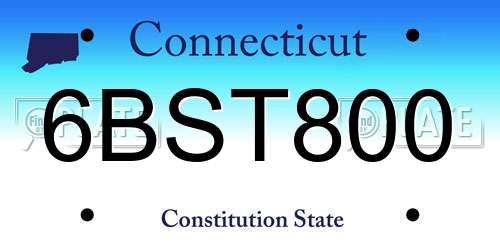 6BST800 Connecticut License Plate