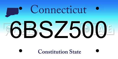 6BSZ500 Connecticut License Plate