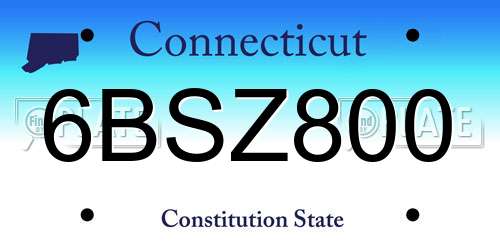 6BSZ800 Connecticut License Plate